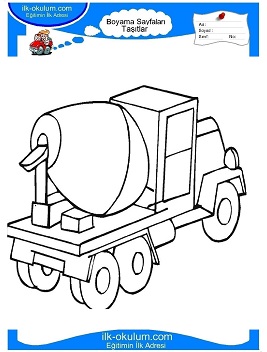 Çocuklar İçin Tanker Boyama Sayfaları 